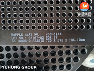 EN 10025-2 S235JR Placa de soporte de deflector de acero al carbono para intercambiadores de calor