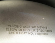 Tubería de acero inoxidable de A403 WP347H que cabe el codo de 90 grados