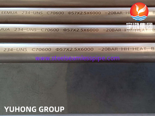 Tubo sin soldadura de la aleación de níquel de cobre C70600 (CuNi 90/10), color plata del genio O61 H55 H80