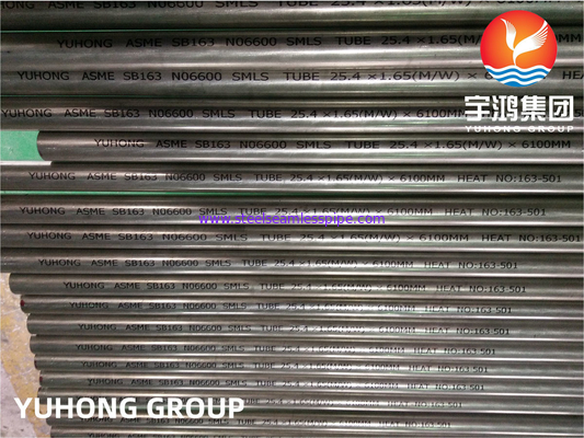 ASME SB163 Inconel 600 / UNS N06600 Tubo de intercambiador de calor sin costura de aleación de níquel