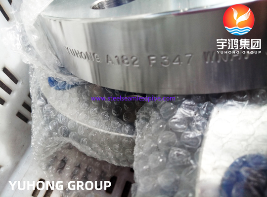 ASTM A182 F347 Flange de cuello de soldadura de acero inoxidable, cara RF / RTJ para aplicaciones de alta temperatura