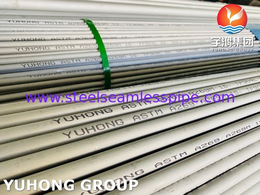 ASTM A269 TP304L Tubo sin costura de acero inoxidable encurtido recocido para intercambiador de calor con prueba PMI