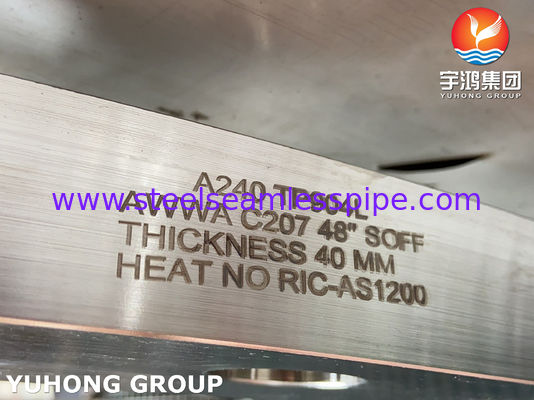 Flanca de tipo anillo ASTM A240 Aleación 904L / UNS N08904 AWWA C207 para el servicio de agua
