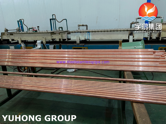 El tubo de cobre sin costura ASTM B111 UNS C12200 / CW024A, tubo de intercambiador de calor DHP