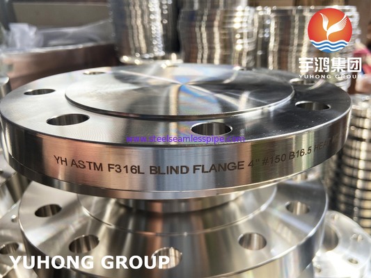 A182 F316L Flange ciego de acero inoxidable, utilizado en sistemas de tuberías a presión, B16.5 / AS2129 TABLA D