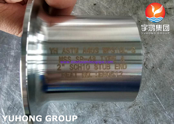 ASTM A403 WP316L-S Stub End MECANOGRAFÍAN a producto petroquímico del gas de aceite de BW el gas natural