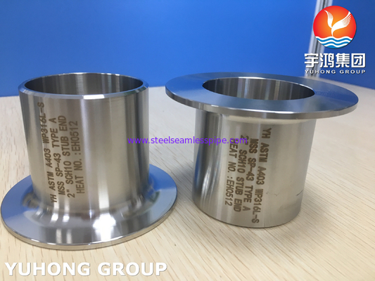 ASTM A403 WP316L-S Stub End MECANOGRAFÍAN a producto petroquímico del gas de aceite de BW el gas natural