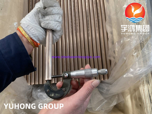 90/10 Tubo sin costuras de aleación de cobre-níquel, ASTM B111 C70600, Aplicable en ingeniería marina y marina