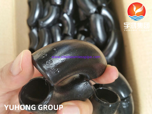 Accesorios sin costuras de superficie de aceite negro de acero carbónico ASTM A234 WP9 WP11, Codo,Tee,Cap,Pintura negra para petróleo y gas