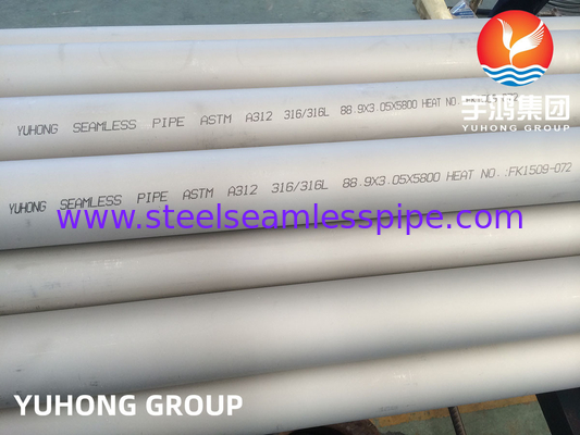 Pipe sin costura de acero inoxidable austenítico ASTM A312 TP316L para el sello de código ASME BPV U