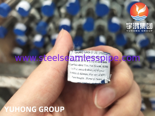 Tubo con aleta de acero inoxidable extruido SA249 TP304 Tubo soldado con aleta de aluminio