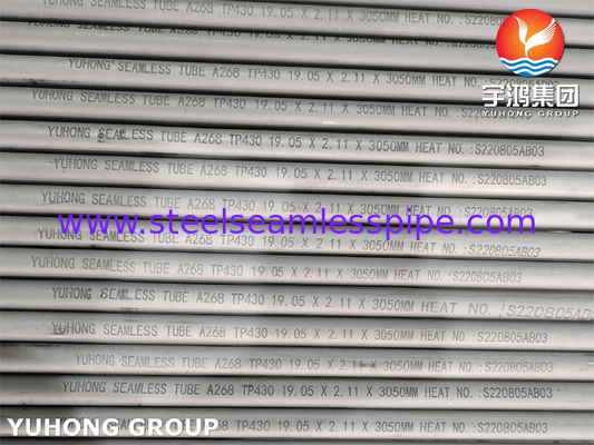 Tubo sin costura ASTM A268 TP430 1.4016 con buena resistencia a la corrosión