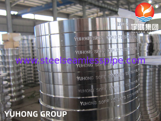 DIN2573, ASTM A182 F316 F316L, Flancos de deslizamiento de acero inoxidable forjado, cara plana B16.5