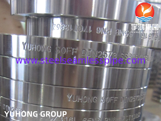 DIN2573, ASTM A182 F316 F316L, Flancos de deslizamiento de acero inoxidable forjado, cara plana B16.5