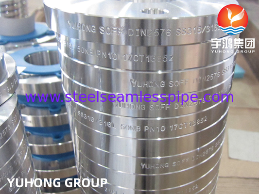 DIN2573, ASTM A182 F316 F316L, Flancos de deslizamiento de acero inoxidable forjado, cara plana B16.5