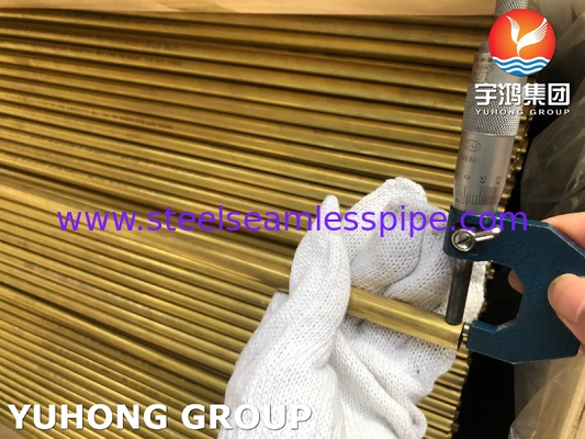 Tubo de latón de aleación de cobre ASTM B111 C44300 C68700 C70600 25.4mm*1.245mm*12995mm Radiador de enfriador de aire condensador