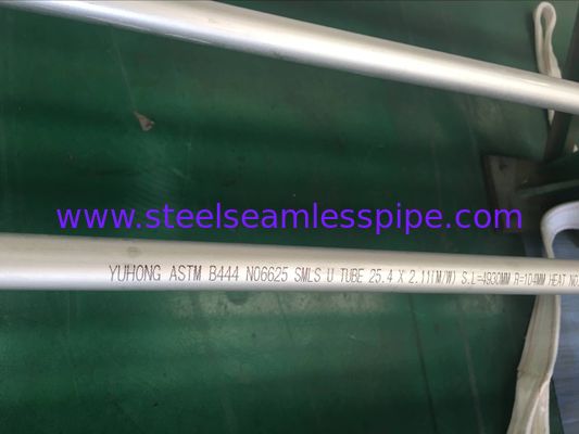 Tubo inconsútil de la curva en U de ASTM B444 Gr.2 INCONEL 625 para el uso el 100% UT y Y y HT del cambiador de calor