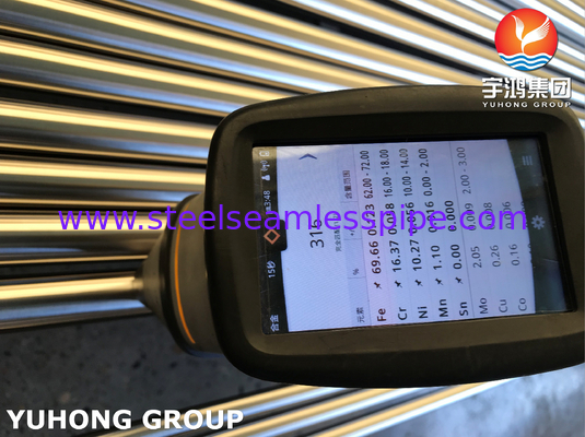 Topo sin costura con recocido brillante para equipos de agua de mar ASTM A269 TP316L
