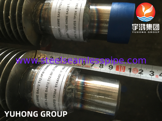 Tubo con aletas HFW: tubo base ASTM A213 + AISI 410 ((11Cr) aletas HFW para precalentador de gases de combustión H2S