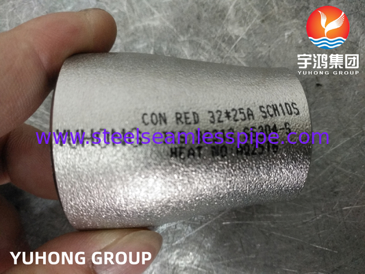 JIS B2312 SS304 Reducción de soldadura sin costura de trasero ECC Reducción de acero inoxidable