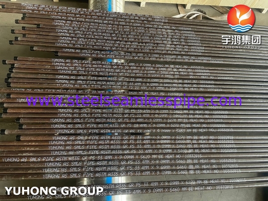 Tubos sin costura de acero aleado ASTM A335 P5 Pintura negra tubo de extremo biselado