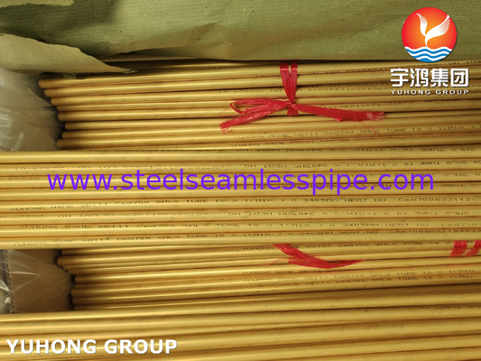 Tubo inconsútil de cobre amarillo de aluminio de ASTM B111 C68700 resistente a la corrosión