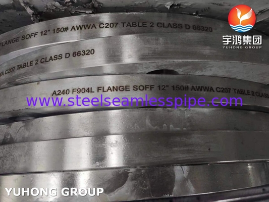 ASTM A240 F904L 1.4539 AWWA C207 SOFF Flange para el sistema de tuberías