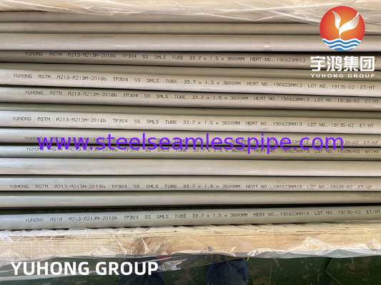 ASTM A213 TP304 Intercambiadores de calor y tubos de horno sin costuras de acero inoxidable