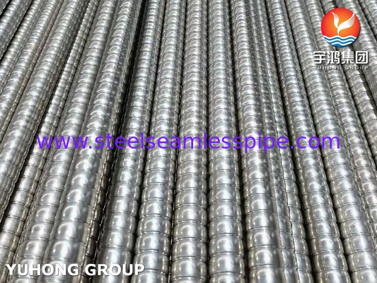 Tubo corrugado de acero inoxidable ASTM A213 TP304 Tubo de transferencia de calor mejorado