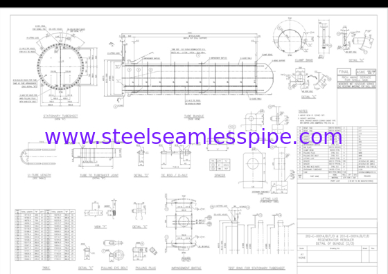Tubos de acero inoxidable sin costura U Bend Tubes SA213 TP316L Tubos para el regenerador Reboiler Refinería de petróleo