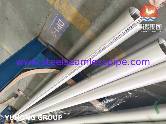 El tubo sin soldadura del acero inoxidable, ASTM A312 TP316Ti, B16.10 y B16.19, los 6M, PE/SEAN, SUPERFICIE ACABADA EN CALIENTE