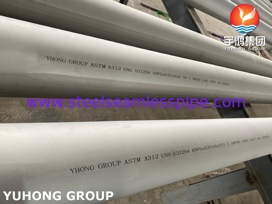 ASTM A312 UNS S31254 254SMO /1.4547 Tubo sin costuras de acero inoxidable austenítico de alta mo