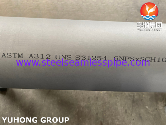 ASTM A312 UNS S31254 254SMO /1.4547 Tubo sin costuras de acero inoxidable austenítico de alta mo