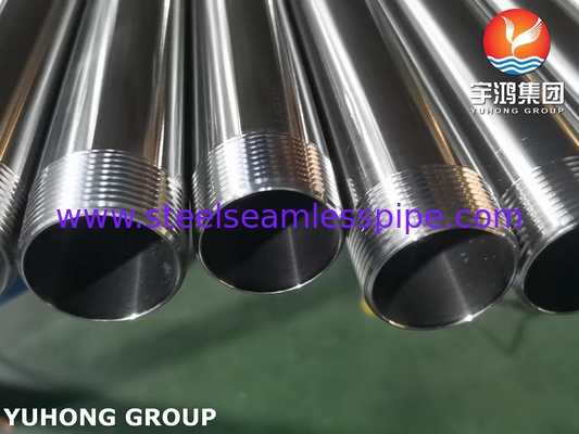 Tubo sanitario ASTM A270 TP304 Tubo sin costura de acero inoxidable con extremo de hilo NPT