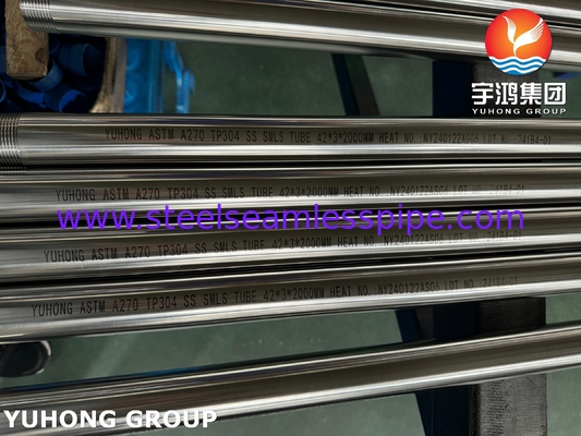 Tubo sanitario ASTM A270 TP304 Tubo sin costura de acero inoxidable con extremo de hilo NPT