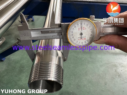 Tubo sanitario ASTM A270 TP304 Tubo sin costura de acero inoxidable con extremo de hilo NPT