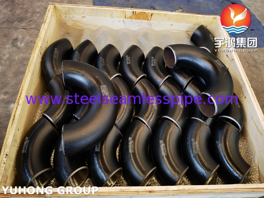 ASTM A234 WP22 CL1 / CL3 Acero de aleación de ajuste de trasero con soldadura de 180° Codo pintado de negro