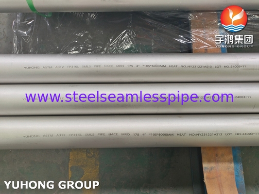 ASTM A312 TP316L Tubo sin costuras de acero inoxidable encurtido y recocido para aplicaciones en refinerías petroquímicas de gas y petróleo