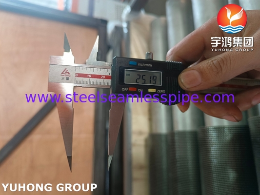 TP304H HFW tubo de aleta dentada tipo ASTM A312 para el sistema de vapor de recuperación de calor HRSG
