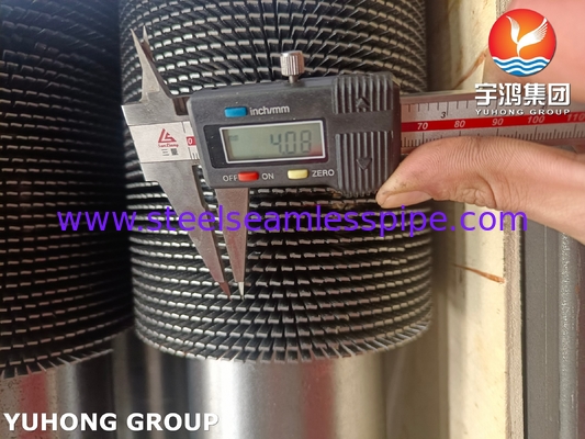 TP304H HFW tubo de aleta dentada tipo ASTM A312 para el sistema de vapor de recuperación de calor HRSG