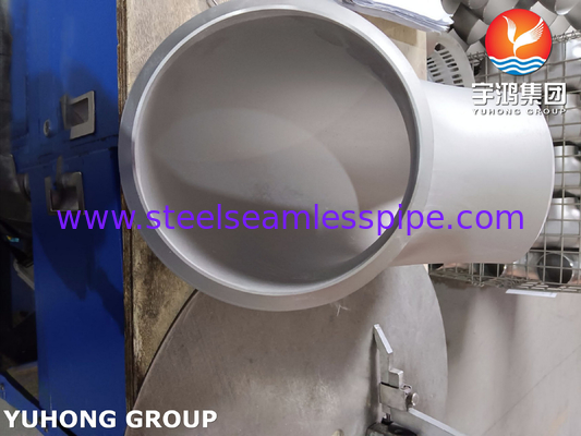 Codo de ajuste de acero inoxidable dúplex ASTM A815 S32750, 90 grados, radio largo, soldadura a tope B16.9