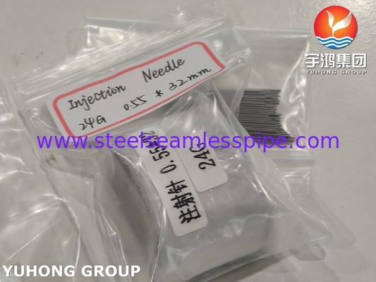Aguja de inyección médica 24G, 0,55*32MM, punta de bisel tubo de aguja de acero inoxidable ISO9626