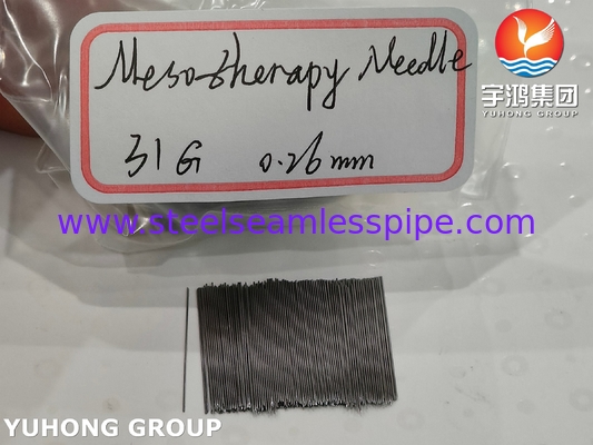 Aguja de mesoterapia, 31G tubo de aguja triple doblada para cirugía estética ISO9626