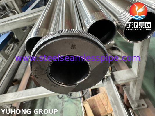 Tubo sanitario de acero inoxidable ASTM A270 TP304 con extremo de hilo externo