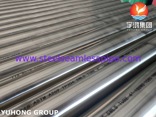Topo sin costura de acero inoxidable ASTM A269 TP304L Brillante recocido, intercambiador de calor, aplicación en caldera