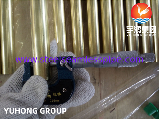 Tubo de bronce Tu B111 C44300 19.05MM*2.11MM*7315M M, O61, cambiador de la aleación de cobre del tubo del agua del tubo de cobre amarillo del Ministerio de marina de calor de ET/HT