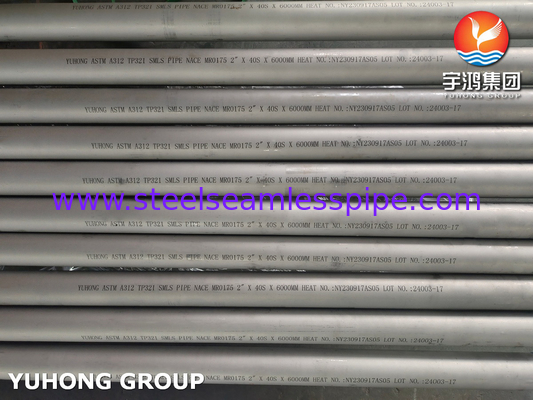ASTM A312 TP321 Tubo sin costura de acero inoxidable encurtido y recocido para la industria del petróleo y el gas y la industria química