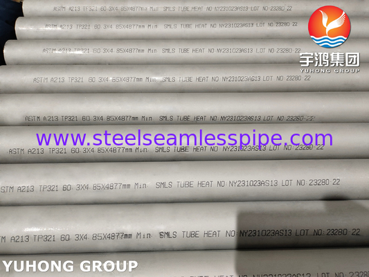 ASTM A213 ASME SA213 TP321 TP321HTubos sem costura de acero inoxidable Espessura Recozido en conservación Termina Simples Trocador de calor