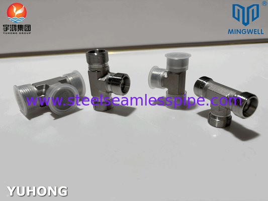 Adaptador de acero inoxidable Tees NPT G PT SS316L Formación hidráulica