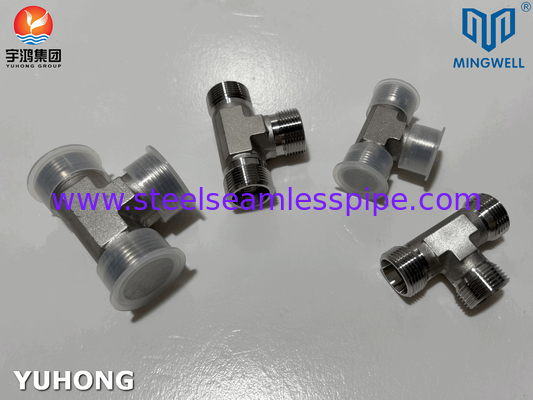 Adaptador de acero inoxidable Tees NPT G PT SS316L Formación hidráulica